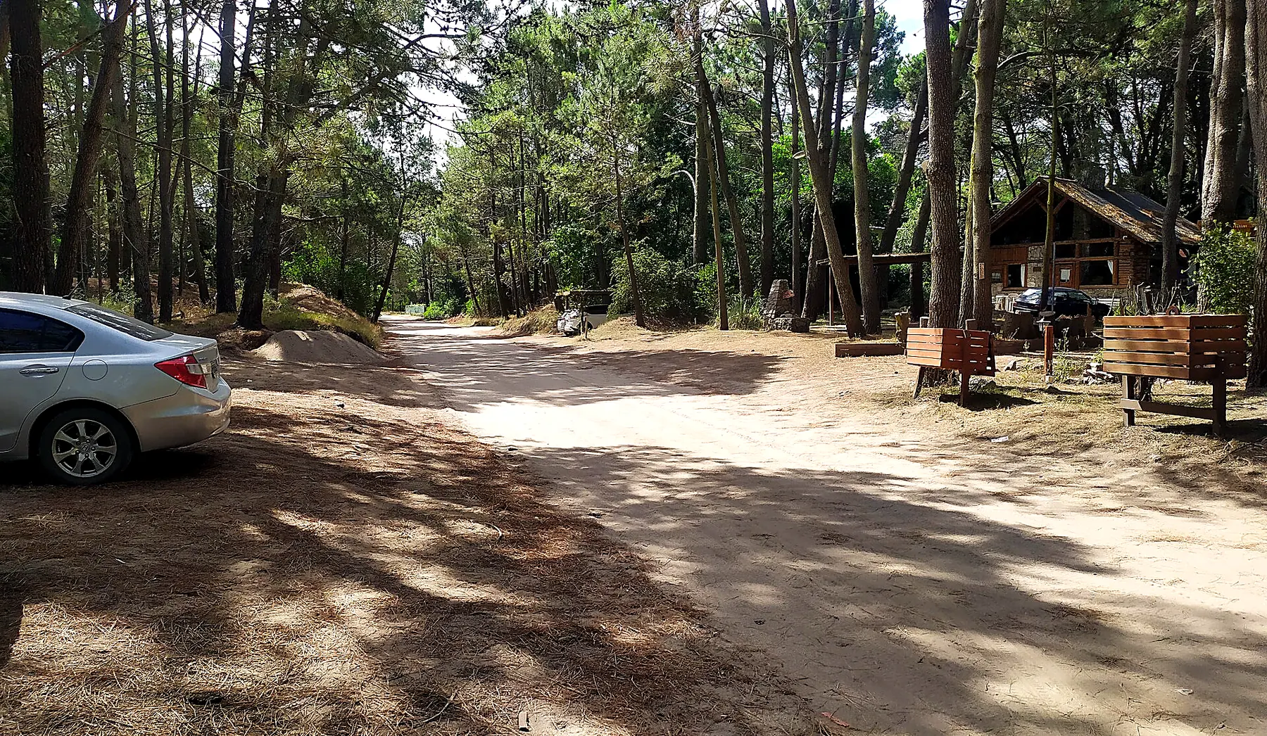 Calle de arena en el bosque de Mar de las Pampas